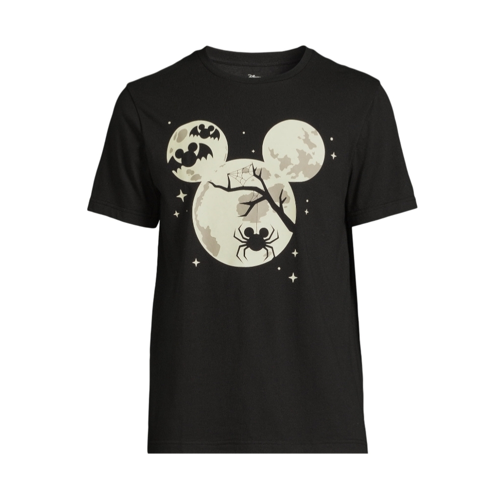 Disney Men’s Size M (38-40) Halloween Graphic Tee Glow in the Dark Mickey Ears